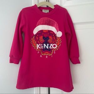 Kenzo Girls Exclusive Edition Embroidered Sweater Dress - Pink, size 3T